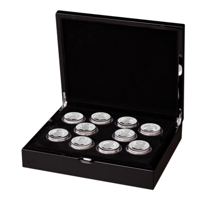 Beasts of the Queen: Set of 10 coins 2 oz Silver 2021 Proof