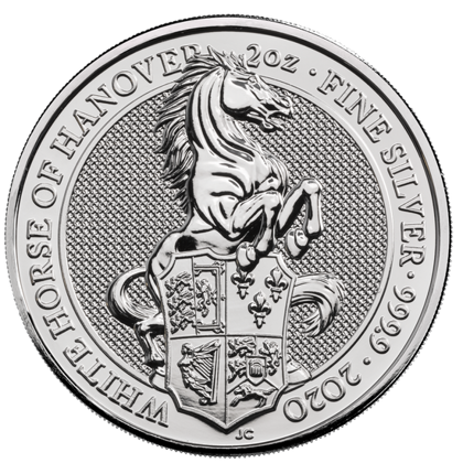Beasts of the Queen: White Horse of Hanover 2 oz Silver 2020