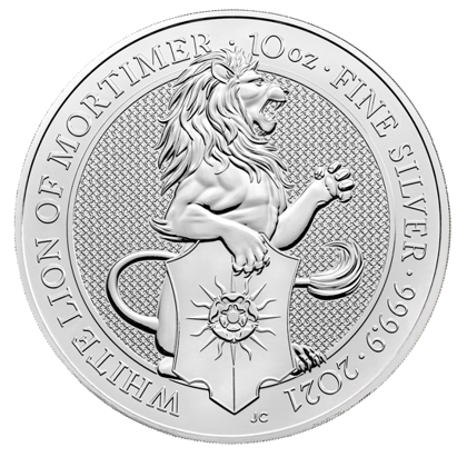 Beasts of the Queen: White Lion of Mortimers 10 ounces Silver 2021