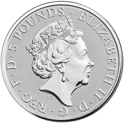 Beasts of the Queen: White Lion of the Mortimers 2 ounces Silver 2020