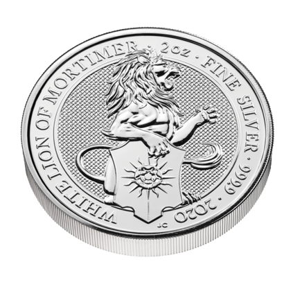 Beasts of the Queen: White Lion of the Mortimers 2 ounces Silver 2020