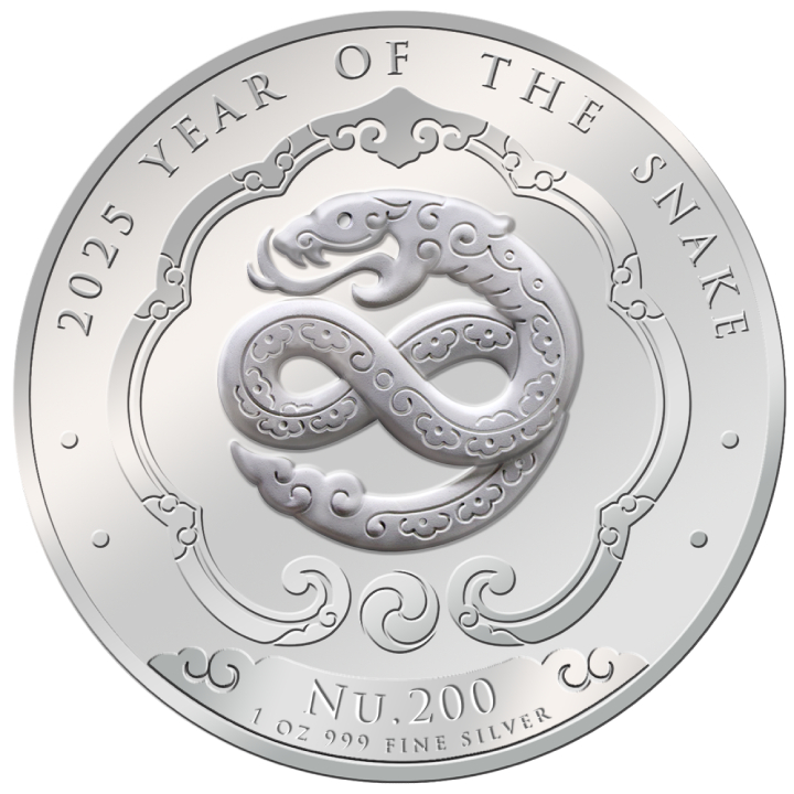 Bhutan: Lunar Year of the Snake 1 oz Silver 2025