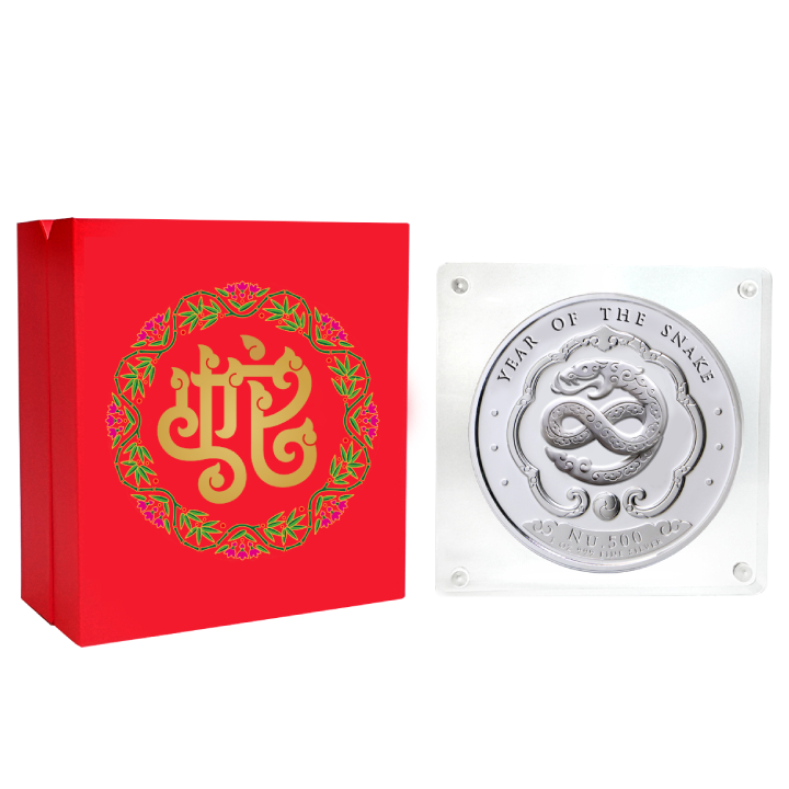 Bhutan: Lunar Year of the Snake coloured 1 oz Silver 2025 Proof