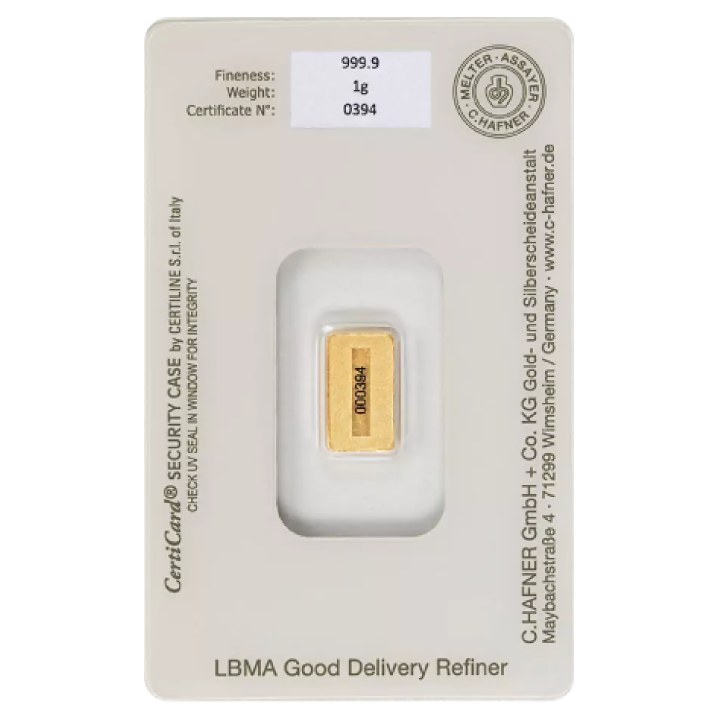 C. Hafner 1 gram Gold Bar LBMA