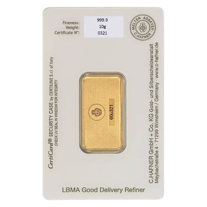 C. Hafner 10 grams Gold Bar LBMA