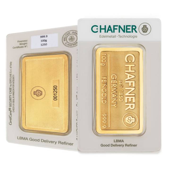 C. Hafner 100 grams Gold Bar LBMA