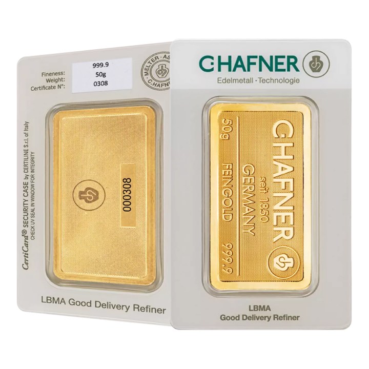 C. Hafner 50 grams Gold Bar LBMA