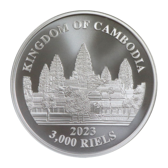 Cambodia: The Lost Tiger of Cambodia colored 1 oz Silver 2023