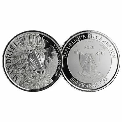 Cameroon: Mandrill 1 oz Silver 2020