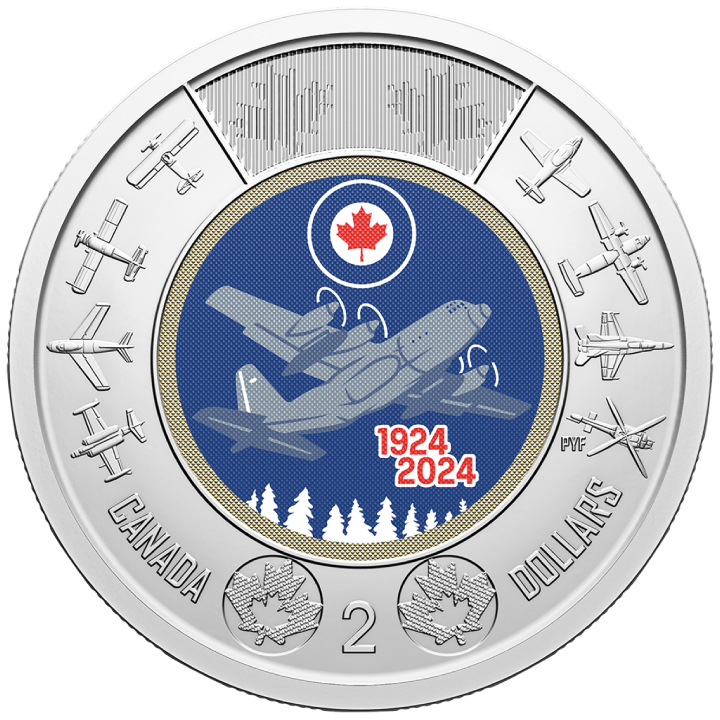 Canada: 100th Anniversary of the Royal Canadian Air Force coloured $2 2024 