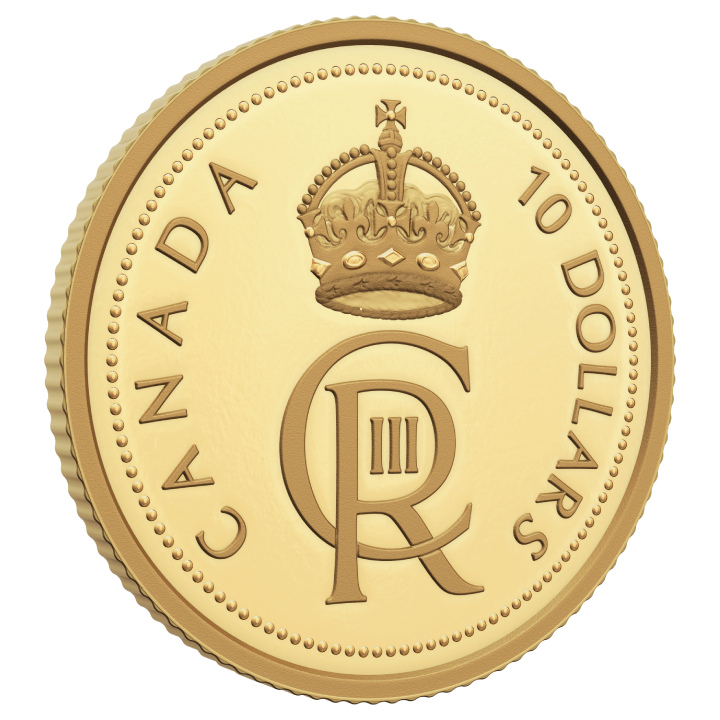 Canada: His Majesty King Charles III's Royal Cypher $10 Gold 2023 Proof 