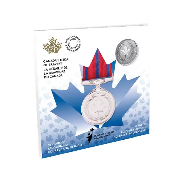 Canada: Moments to Hold - Medal of Bravery 50. 1/4 Ounce Silver Anniversary 2022 