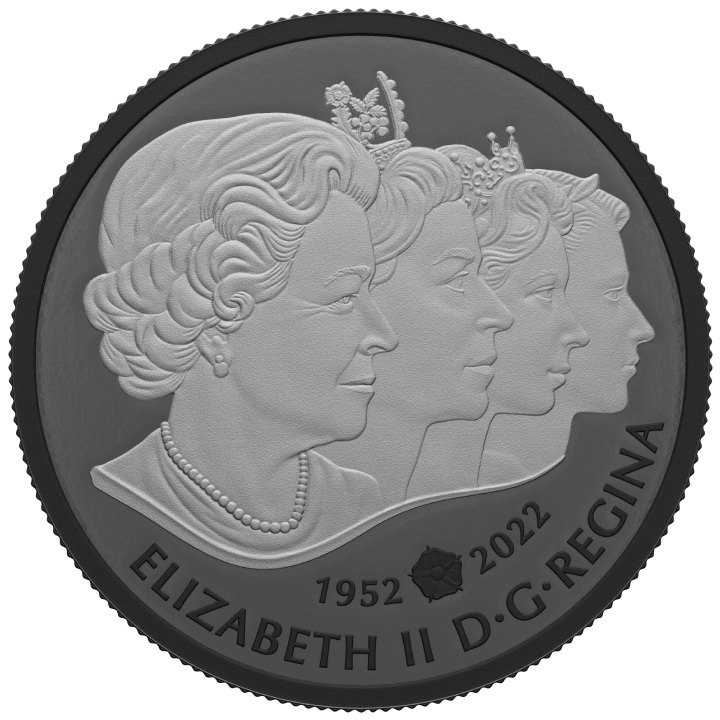 Canada: Queen Elizabeth II's Royal Cypher $20 Silver 2022 Black Rhodium Matte Proof