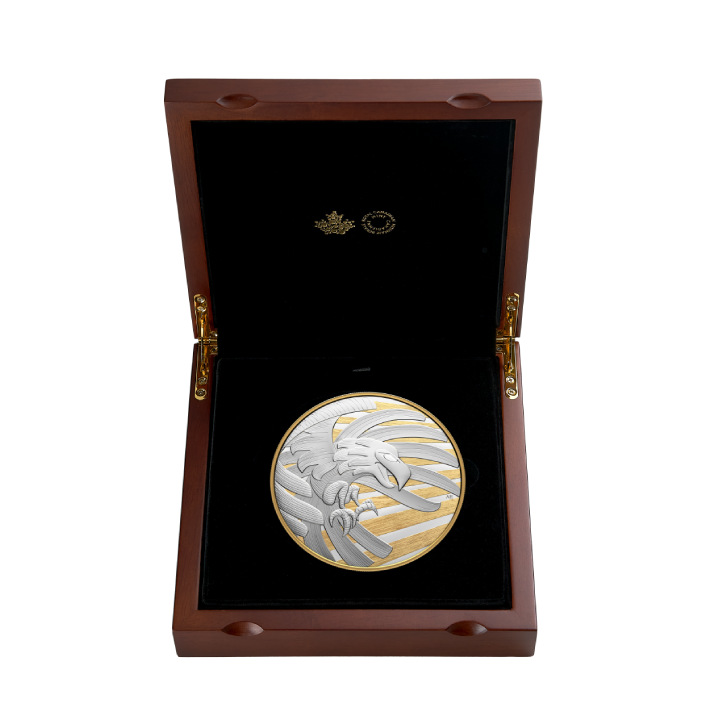 Canada: Raven Brings The Light gold-plated $250 Silver 2023 Proof