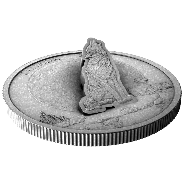 Canada: The Howling Wolf $30 Silver 2024 Antiqued Coin