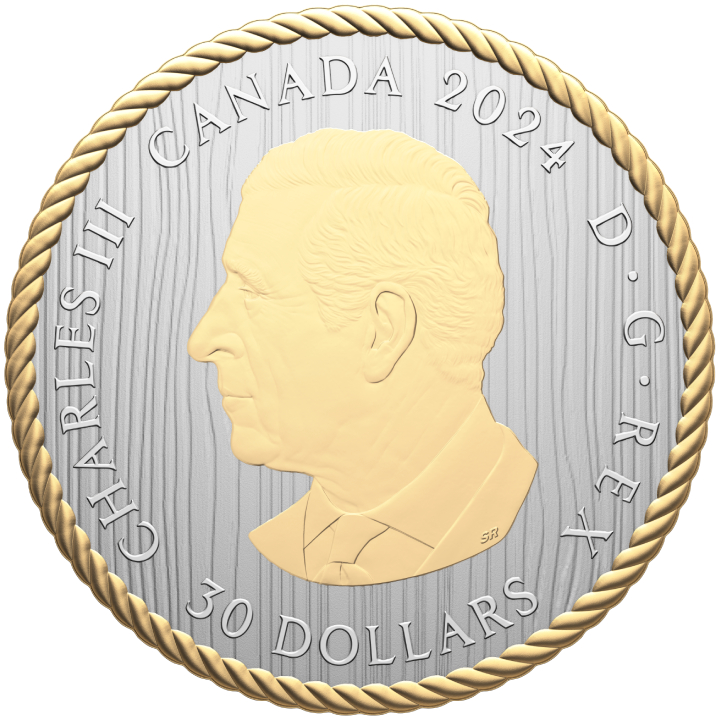 Canada: The Hunter gold-plated $30 Silver 2024 Reverse Proof 