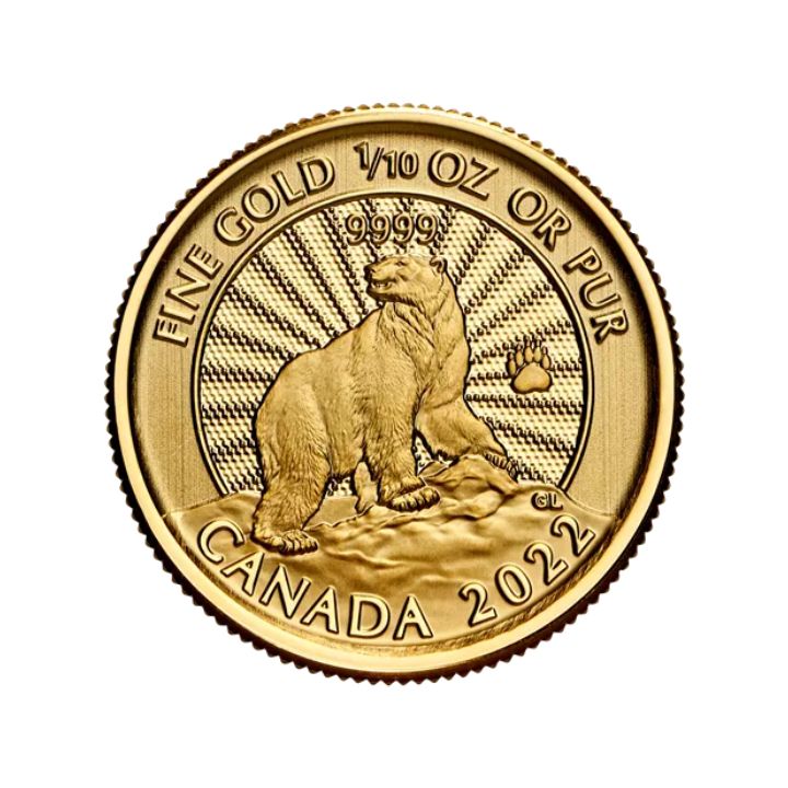 Canada: The Majestic Polar Bear 1/10 ounce Gold 2022 