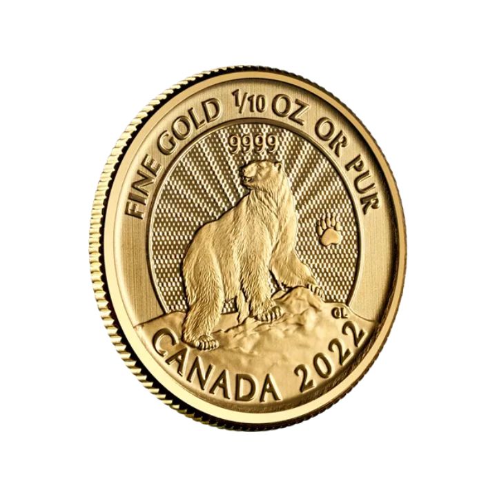 Canada: The Majestic Polar Bear 1/10 ounce Gold 2022 