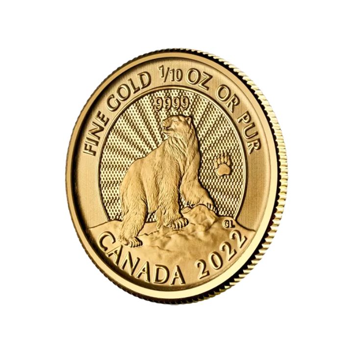 Canada: The Majestic Polar Bear 1/10 ounce Gold 2022 