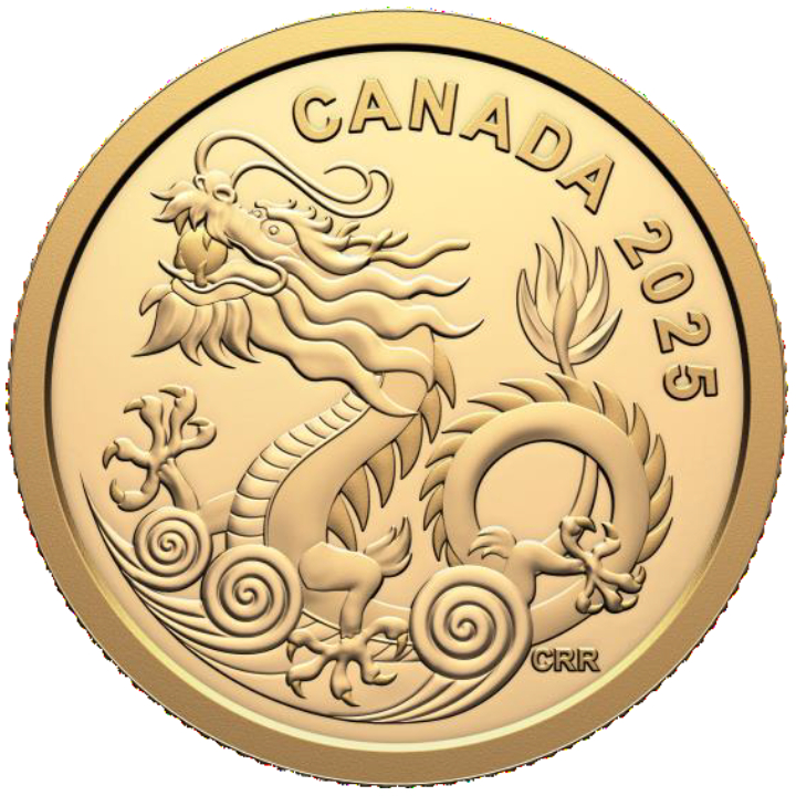 Canada: Water Dragon $8 Gold 2025 Proof 