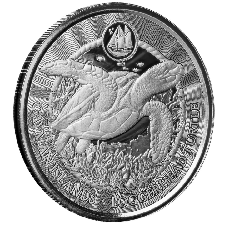 Cayman Islands: Loggerhead Turtle 1 oz Silver 2024 Prooflike