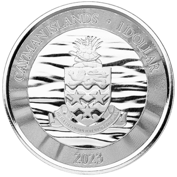 Cayman Islands: Stingray 1 oz Silver 2023 Prooflike