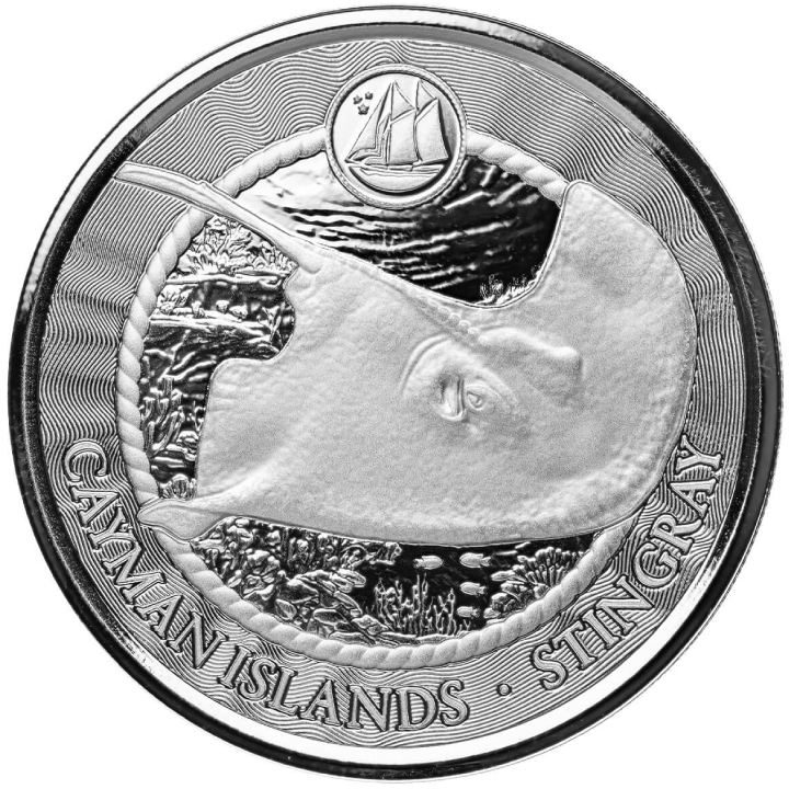 Cayman Islands: Stingray 1 oz Silver 2024 Prooflike 