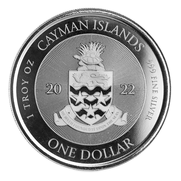 Cayman Islands: The Queen's Platinum Jubilee 1 oz Silver 2022 Prooflike 