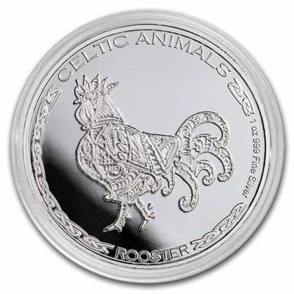 Chad: Celtic Animals - Rooster 1 oz Silver 2022