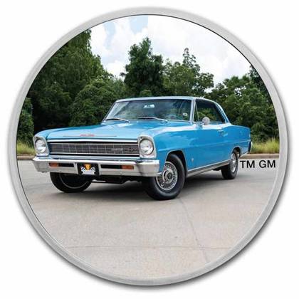 Chevrolet Nova SS colored 1 oz Silver Certipack