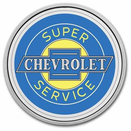 Chevrolet Service Neon Sign colored 1 oz Silver Certipack