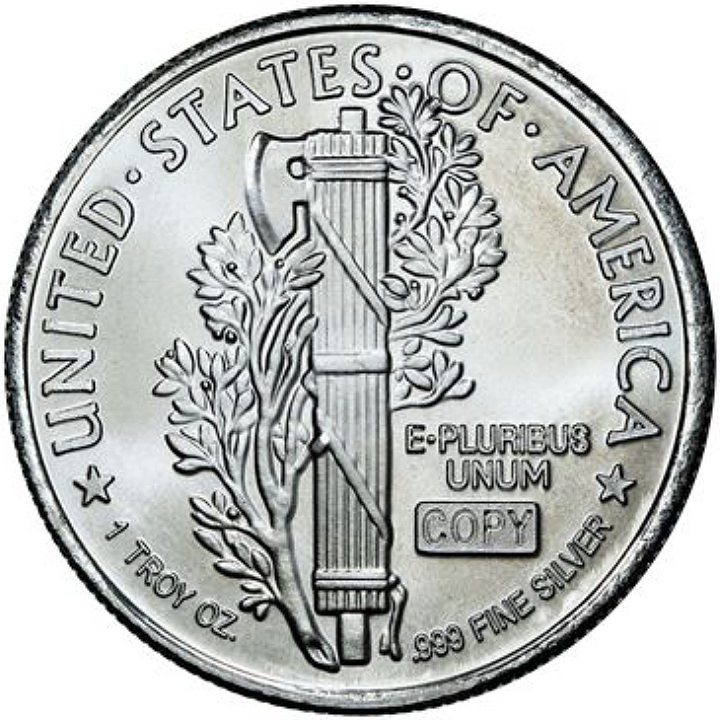 Classic Design: Mercury Dime Design 1 oz Silver Round | Metal Market Europe