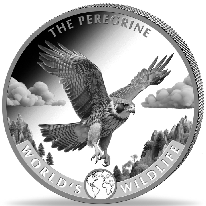Congo: World's Wildlife - Peregrine Falcon 1 oz Silver 2024