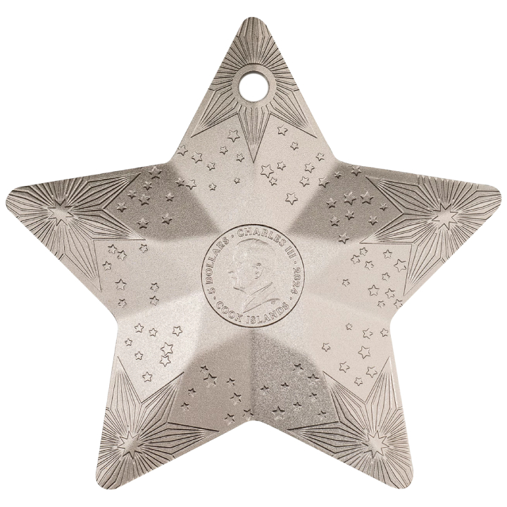 Cook Islands: Holiday Ornament - Starry Sky 1 oz Silver 2024 Silk Coin