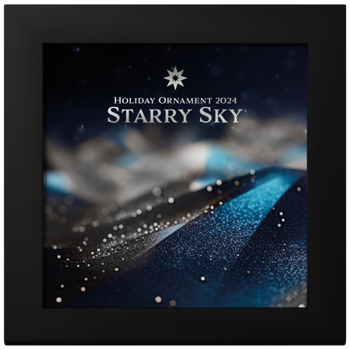 Cook Islands: Holiday Ornament - Starry Sky 1 oz Silver 2024 Silk Coin