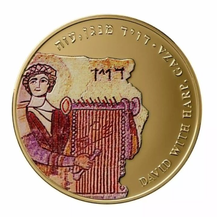 David with Harp colored 1 oz Gold 2012