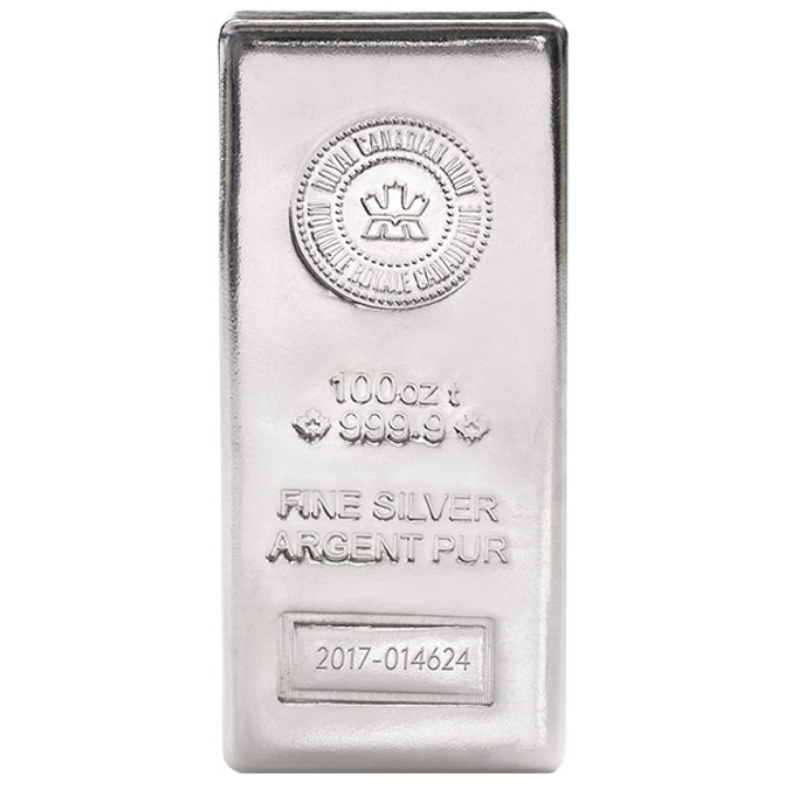 Die Königlich Kanadische Münze 100 oz Silber Barren LBMA