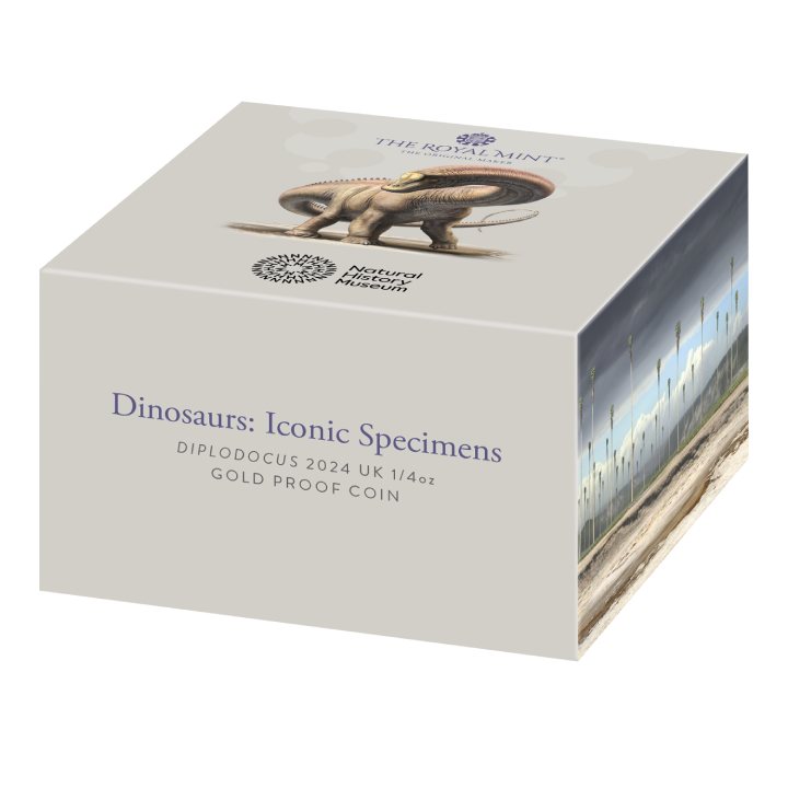 Dinosaurs: Iconic Specimens - Diplodocus 1/4 oz Gold 2024 Proof