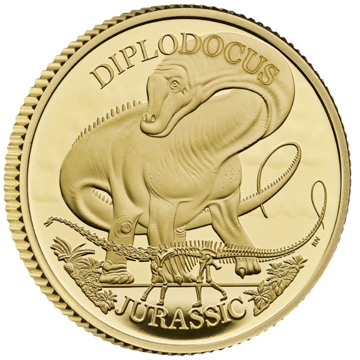 Dinosaurs: Iconic Specimens - Diplodocus 1/4 oz Gold 2024 Proof