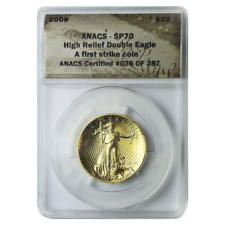 Double Eagle 20 Dollar Gold 2009 High Relief - ANACS SP70 First Strike 