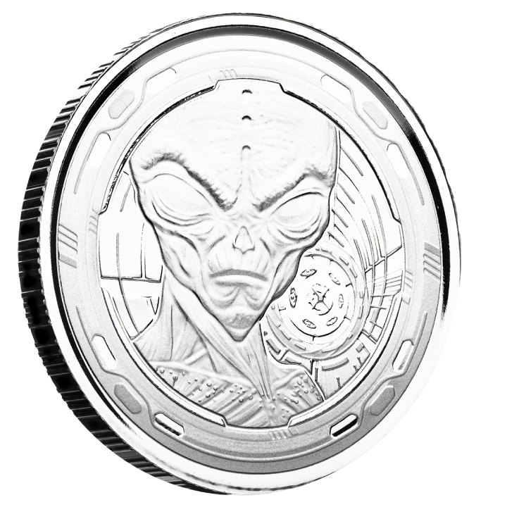 Ghana: Alien 1/2 oz Silver 2022 Prooflike