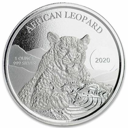 Ghana: Leopard 1 oz Silver 2020