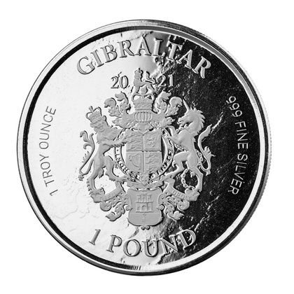 Gibraltar: Perseus With The Head Of Medusa 1 oz Silver 2021 Proof