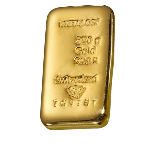 Gold Bar Metalor 250 gram