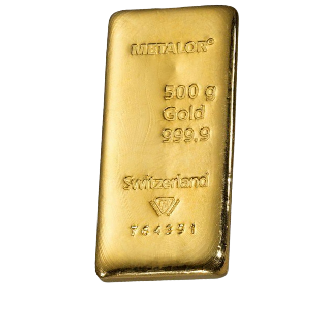 Gold Bar Metalor 500 gram