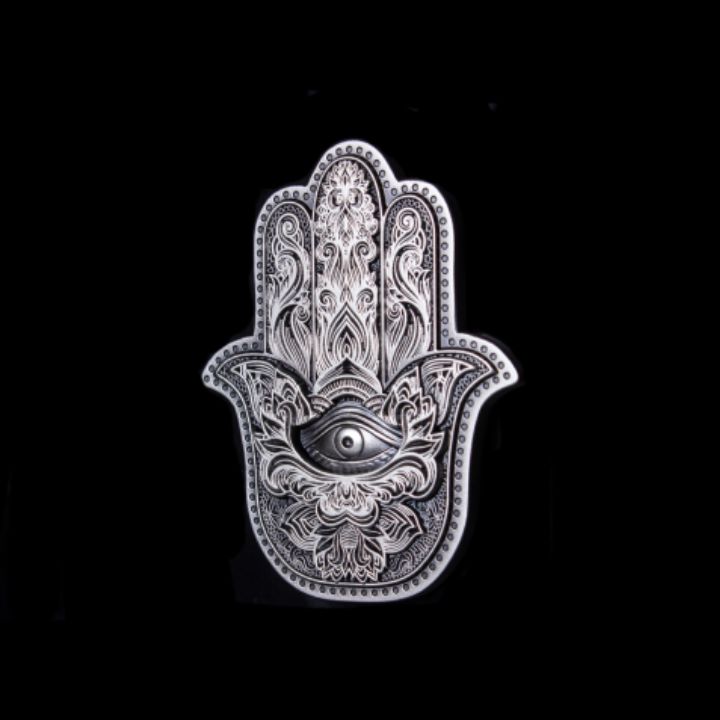 Hamsa 2 oz Silver 2022 Stackable High Relief Antiqued 