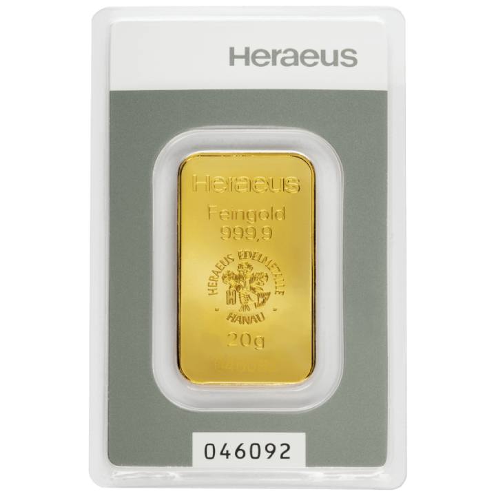 Heraeus 20 gram Gold Bar LBMA