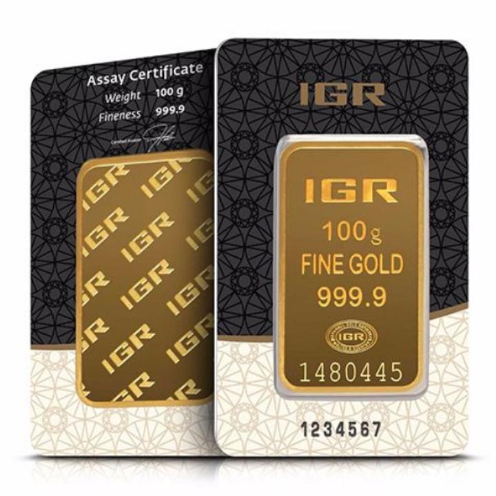 IGR 100 gram gold bar LBMA