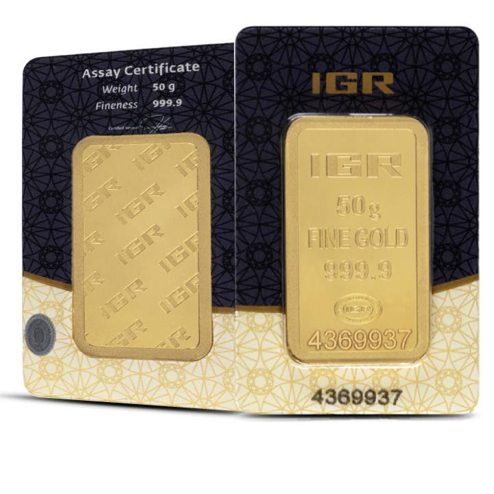 IGR 50 gram gold bar LBMA