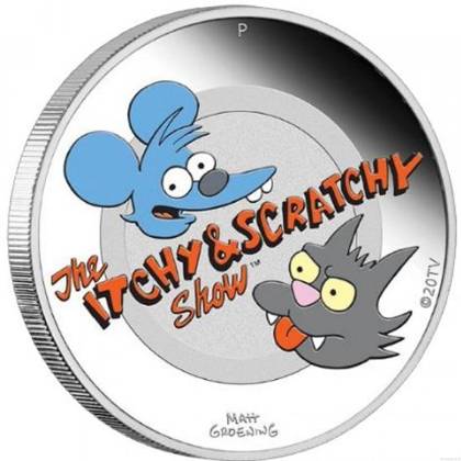 Itchy and Scratchy colored 1 oz Silver 2021 Proof